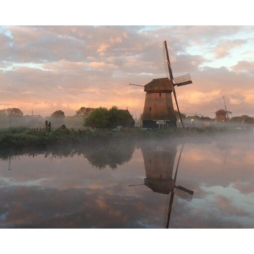 Molen in mist Diamond Painting