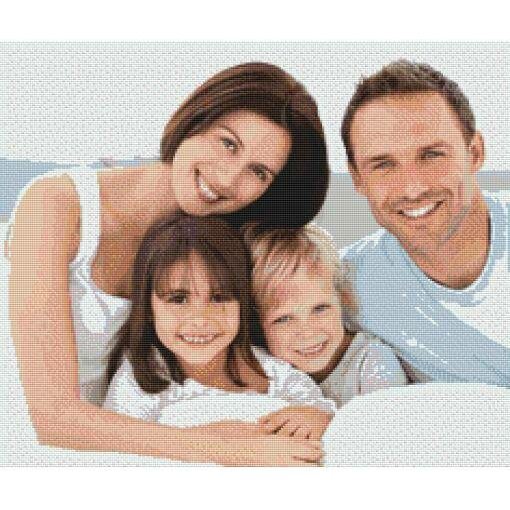 Eigen foto diamond painting gezin