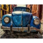 Blauwe Volkswagen Kever Diamond Painting