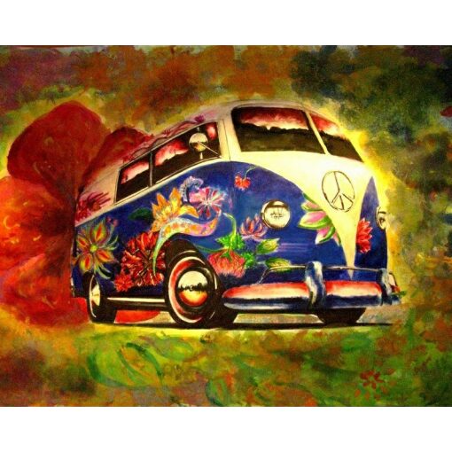 Volkswagen T1 flower power Diamond Painting