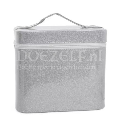 Diamond Painting opberg case 126 flesjes potjes grijs zilver