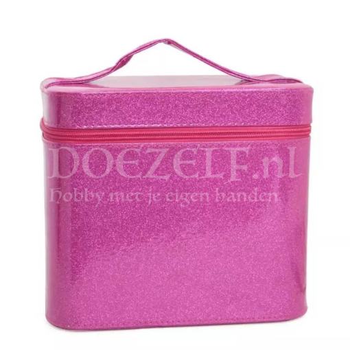 Diamond Painting opberg case 126 flesjes potjes roze