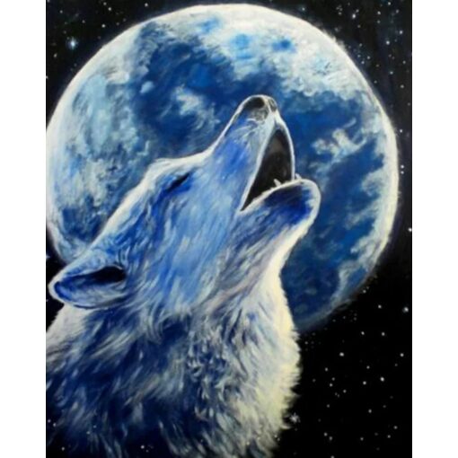 Huilende wolf Diamond Painting