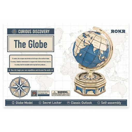 ROKR The Globe houten modelbouw wereldbol ST002