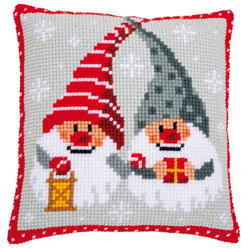 Vervaco Kerstkabouters met cadeautje Kruissteekkussen pakket PN-0171685