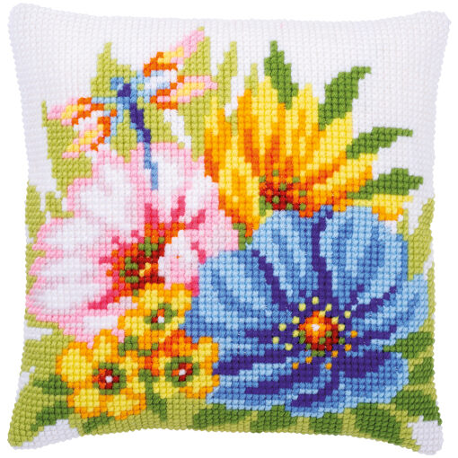 Vervaco Kleurige bloemen Kruissteekkussen pakket PN-0184985