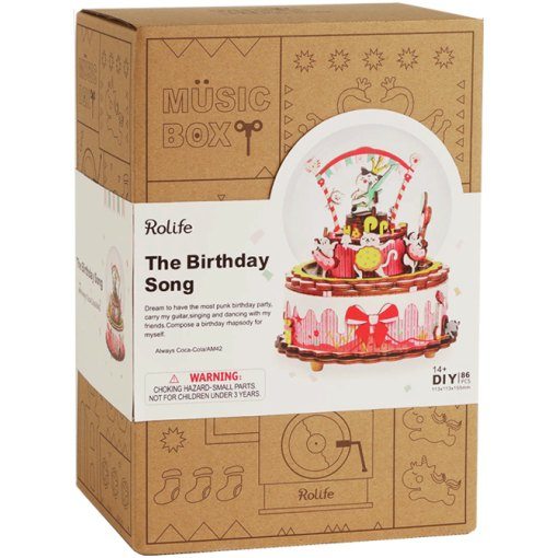 The Birthday song muziekdoos bouwpakket (AM42) music box