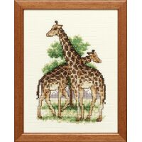 Twee giraffen borduren (pakket)