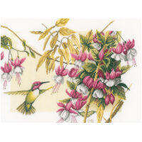 Marjolein Bastin Kolibri met fuhsia's borduren (pakket)