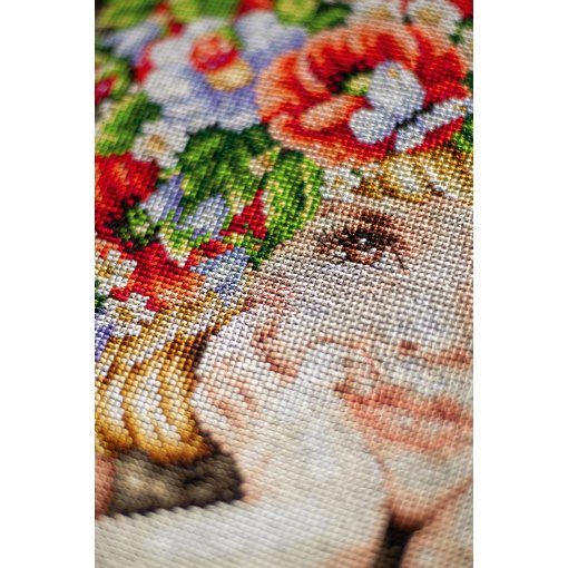 Meisje met bloemen borduren (pakket)