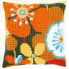 Retro bloemen Kruissteekkussen pakket