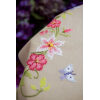 Tafelkleed kit Roze bloemen met vlinders
