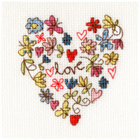 Kim Anderson Sweet Heart Card borduren (pakket)