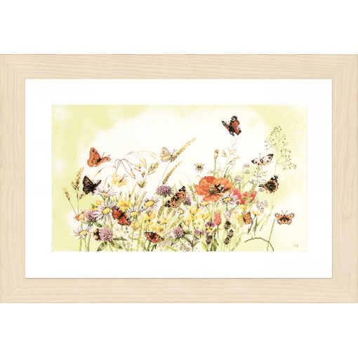 Marjolein Bastin Vlinders met bloemen borduren (pakket)