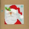 Snowy Santa kerstkaart borduren