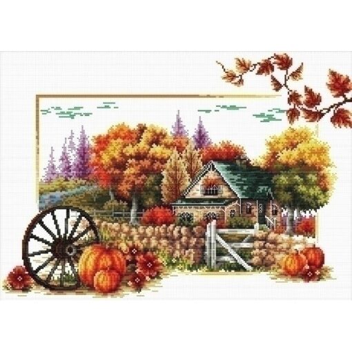 Needleart World Autumn Farm voorbedrukt borduren (pakket)