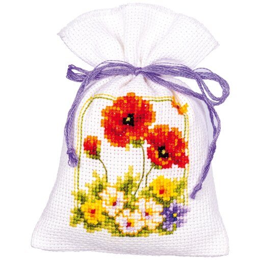 Vervaco Kruidenzakje Zomerbloemen set van 3 borduren (pakket) PN-0145823