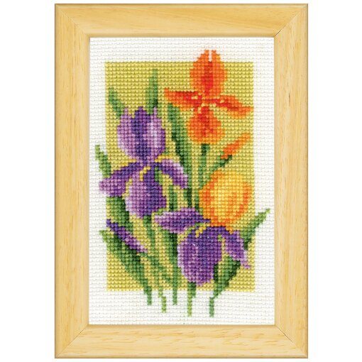 Vervaco Miniatuur kit Zomerbloemen set van 3 borduren (pakket) PN-0164189