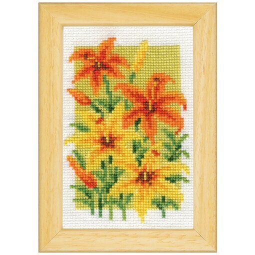 Vervaco Miniatuur kit Zomerbloemen set van 3 borduren (pakket) PN-0164189