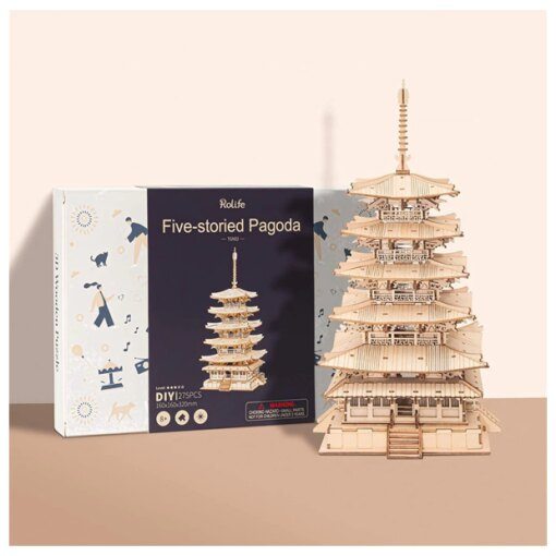 Robotime Rolife Japans Five-storied Pagoda houten bouwpakket (TGN02)