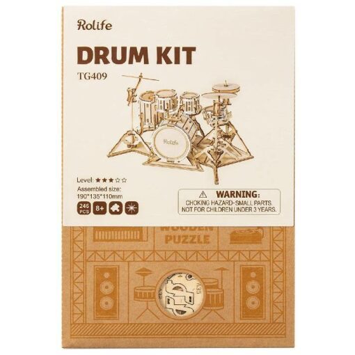 Rolife Drum kit houten bouwpakket (TG409) instrument