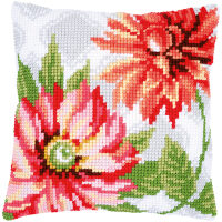 Vervaco Roze bloemen Kruissteekkussen pakket PN-0170570