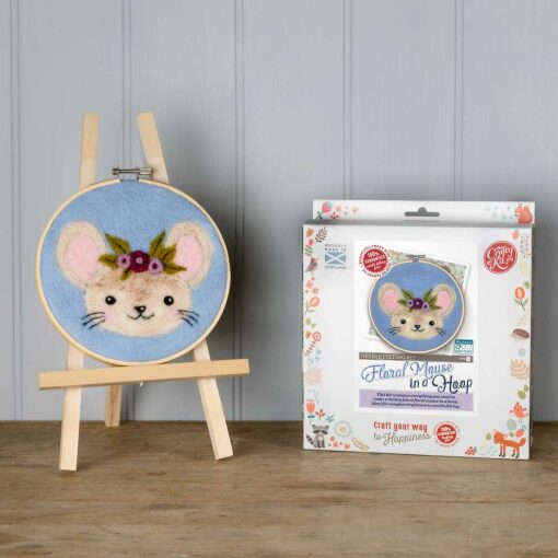 CKC Bloemen muis in een ring Naaldvilt pakket CKC-NF-269
