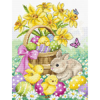 Leti Stitch Easter Rabbit and Chicks borduren (pakket) L8033