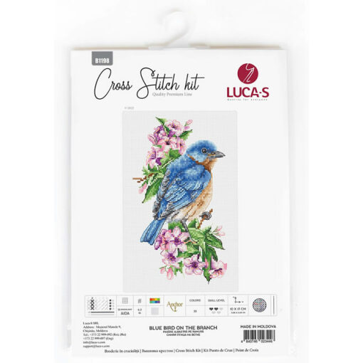 Luca-S Blue Bird on the Branch borduren (pakket) B1198
