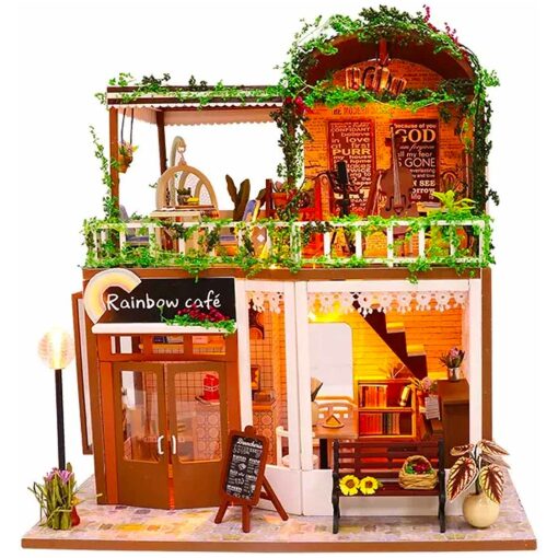 Hongda Rainbow Cafe Miniatuur huisje + Stofkap