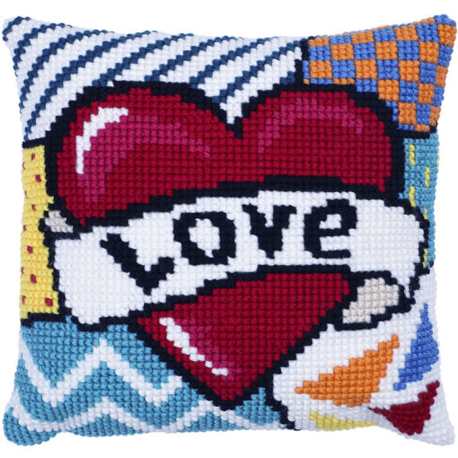 Needleart World Patchwork Love Kruissteekkussen pakket