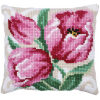 Needleart World Pink Tulips Kruissteekkussen pakket