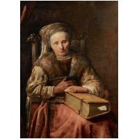 Oude vrouw met een boek van Karel van der Pluym DP Diamond Painting