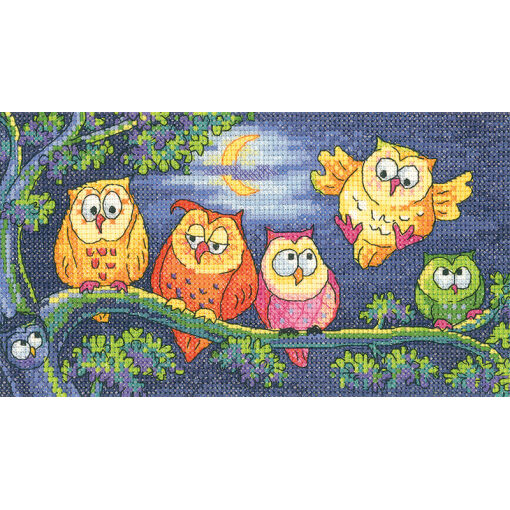 Heritage Crafts A Hoot of Owls borduren (pakket) 1296A