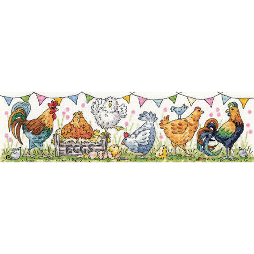 Heritage Crafts Chicken Run borduren (pakket) 1592A