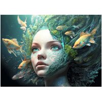 Zeemeermin tussen de vissen Premium DP Diamond Painting