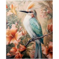 40x50 Vogel met kuif Premium DP Diamond Painting