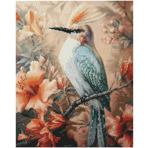 40x50 Vogel met kuif Premium DP Diamond Painting Layout