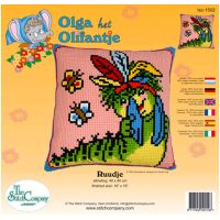Olga het Olifantje - Ruudje kruissteekkussen pakket