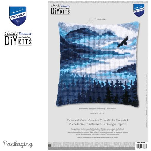 Vervaco Blauw landschap Kruissteekkussen pakket PN-0201595