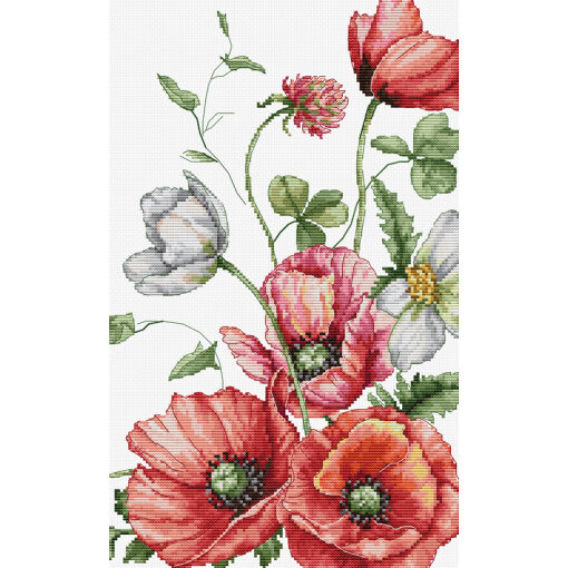 Luca-S The Field Poppies borduren (pakket) B7020