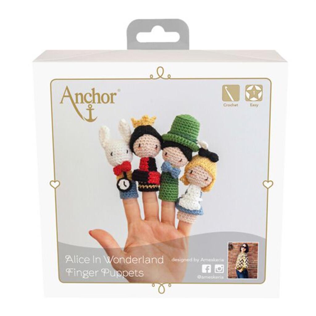 Anchor Alice in Wonderland finger puppets crochet kit Doezelf.nl