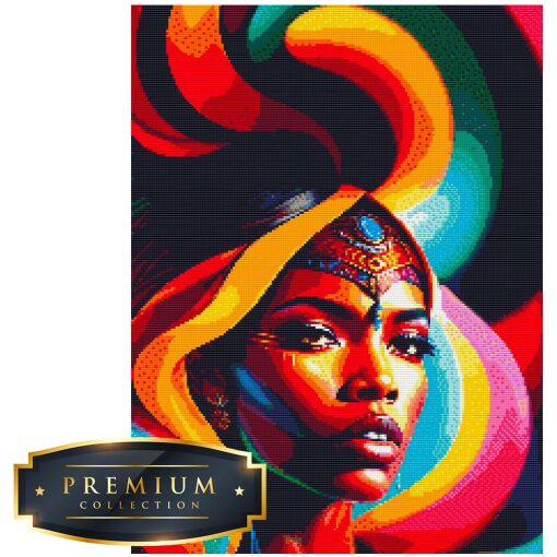 45x60 Kleurrijke vrouw Premium DP Diamond Painting