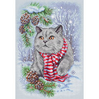 Leti Stitch Winter Cat borduren (pakket) L8997