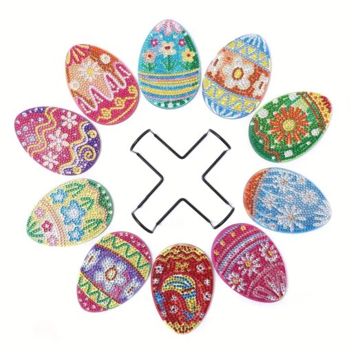 Diamond Painting Vorm onderzetters Paaseieren (10 stuks)
