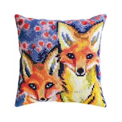 Collection d'Art Fox Cubsl Kruissteekkussen pakket 5477