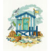 Heritage Crafts Blue Beach Hut borduren (pakket) 1745a