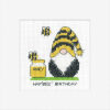 Heritage Crafts Gonk - Birthday Bee Wenskaart borduren (pakket) 1774a