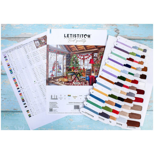 Leti Stitch Christmas Cabin borduren (pakket) L8105