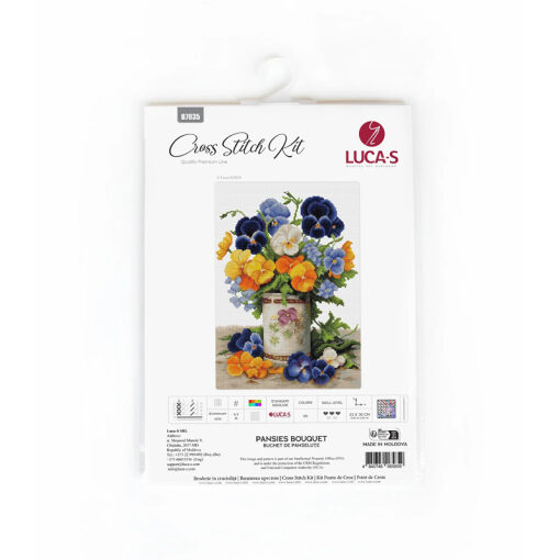 Luca-S Pansies Bouquet borduren (pakket) B7035
